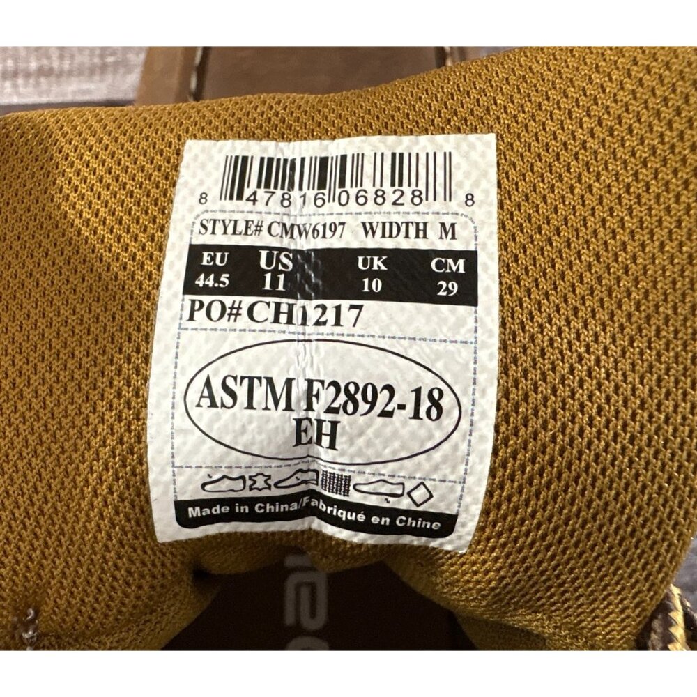 Carhartt 6" Waterproof Work Boots size 11 color Brown Style CMW6197 - Picture 11 of 12